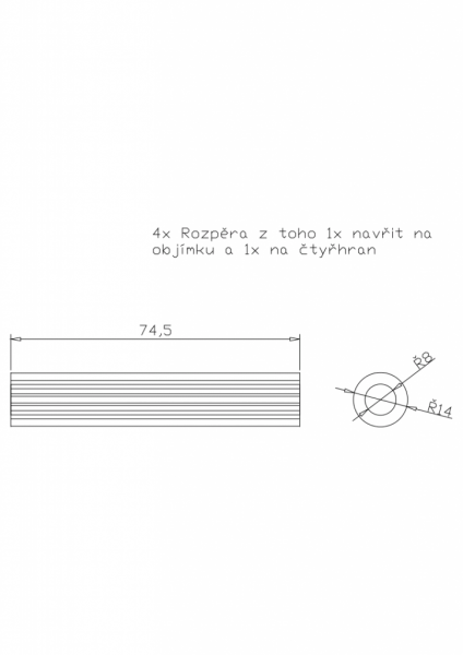 Rozpěra předlohy 2 kusy